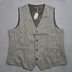 Coofandy Men L Gray Suit Vests Slim Fit Waistcoat Casual Business Dress Vest NWT